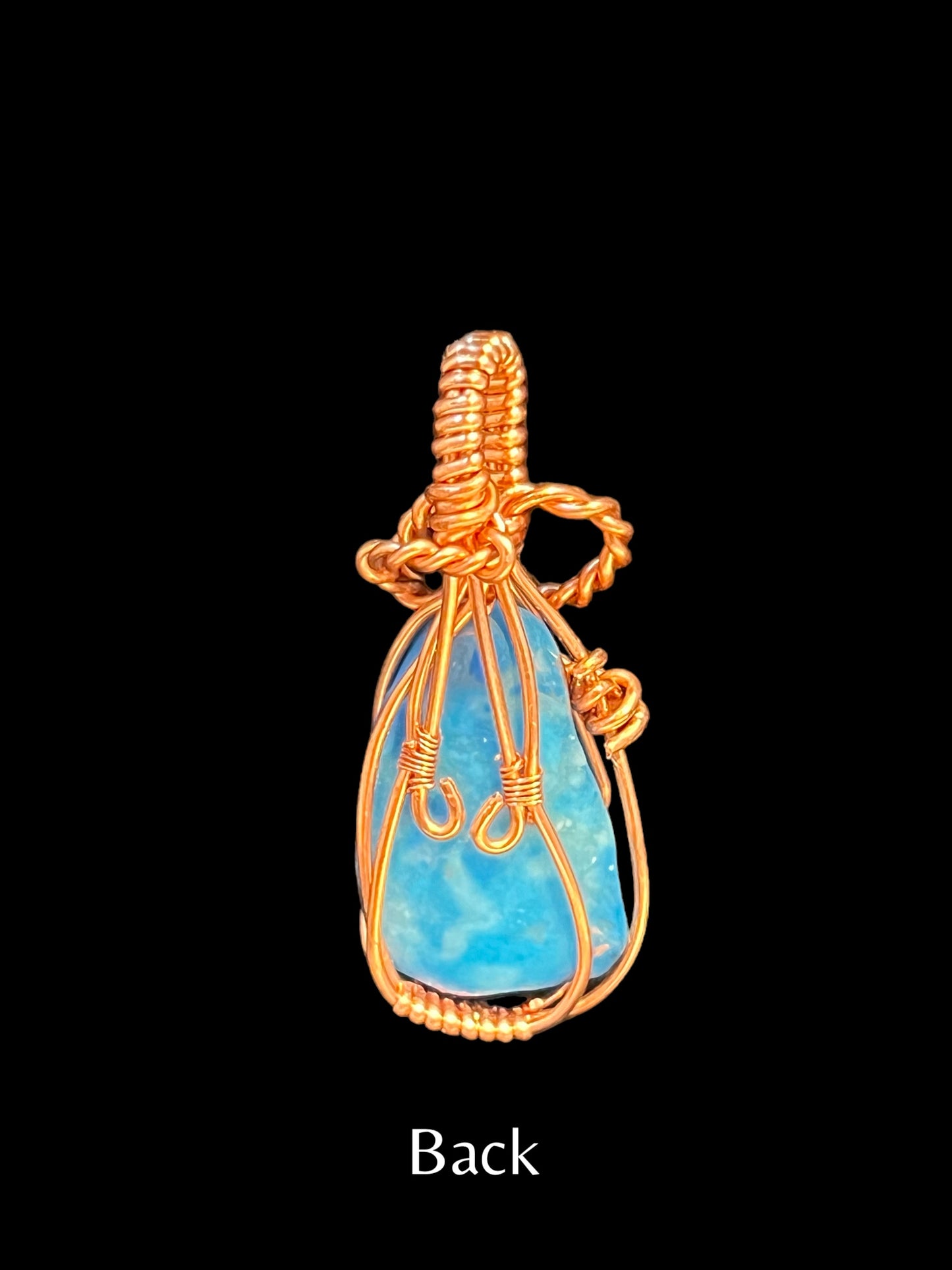 Blue Howlite Gemstone Copper Pendant