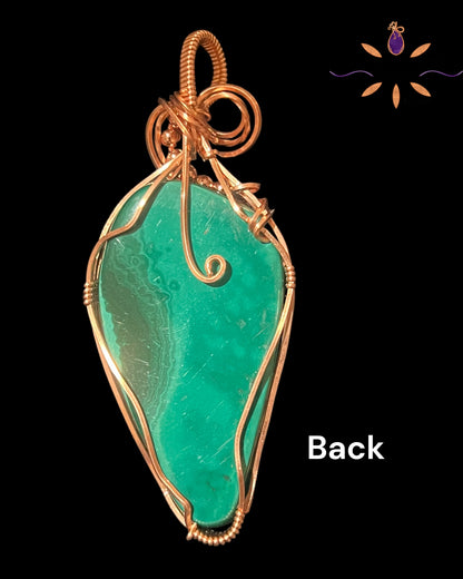 Green Malachite Gemstone Copper Pendant