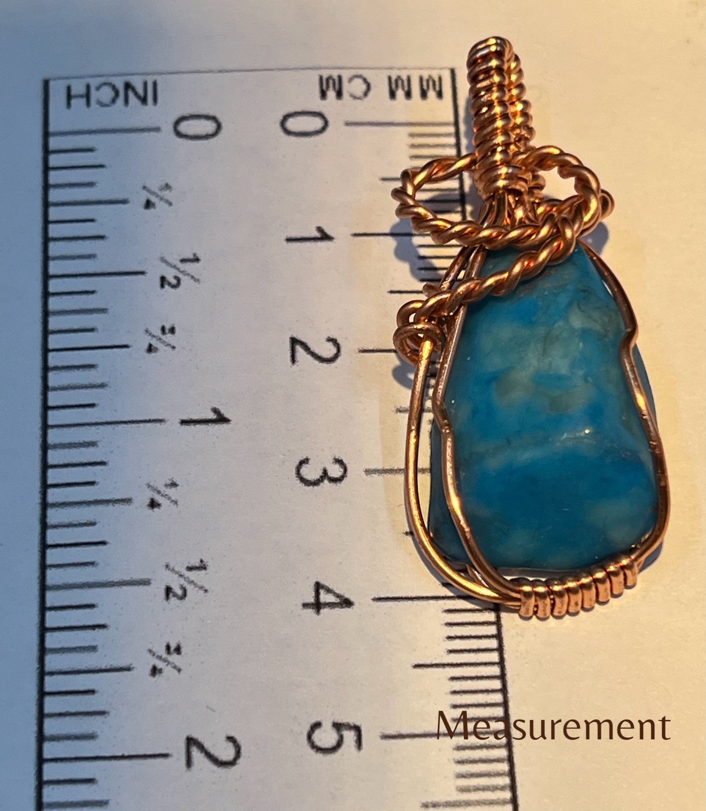 Blue Howlite Gemstone Copper Pendant