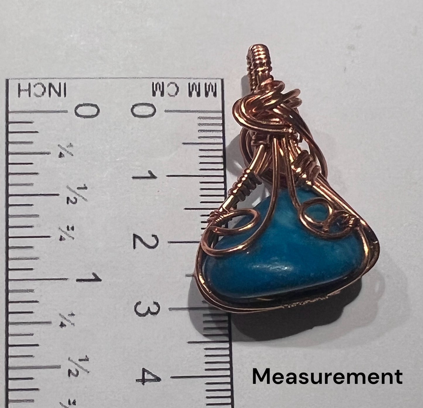 Blue Howlite Gemstone Copper Pendant (small)